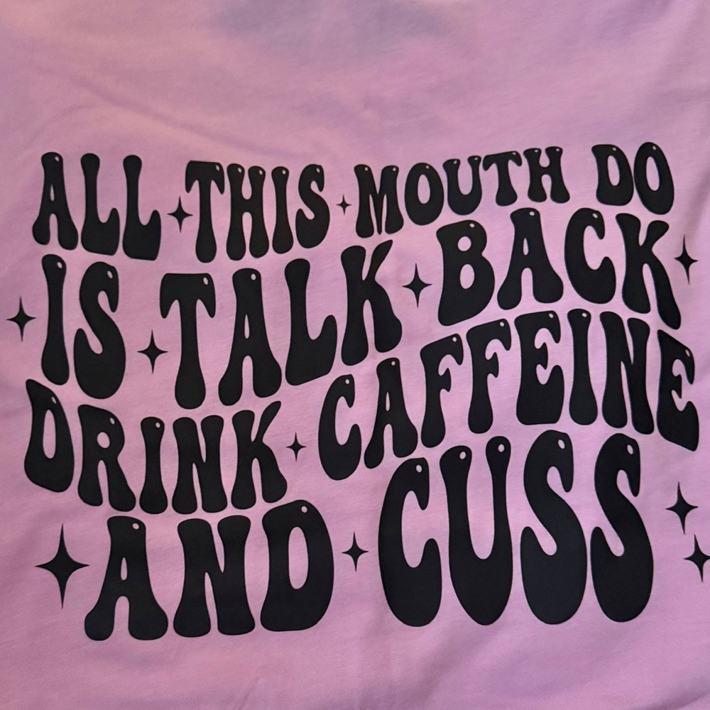 Bella Canvas Pink Tee with Black Graphic